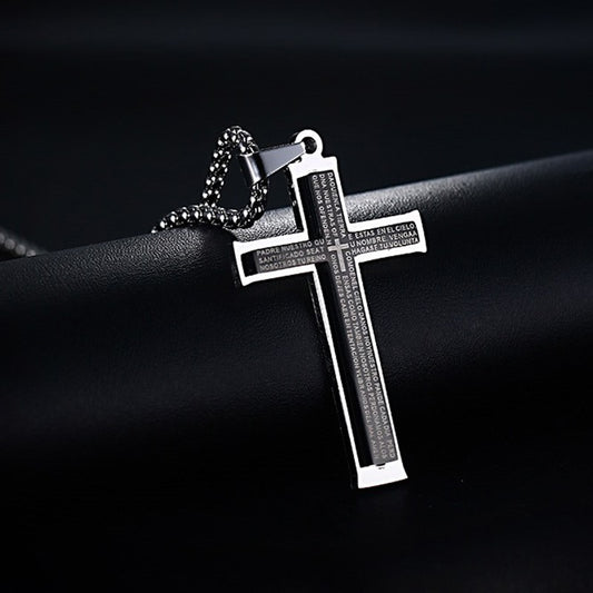 Double Cross Men's Titanium Necklace