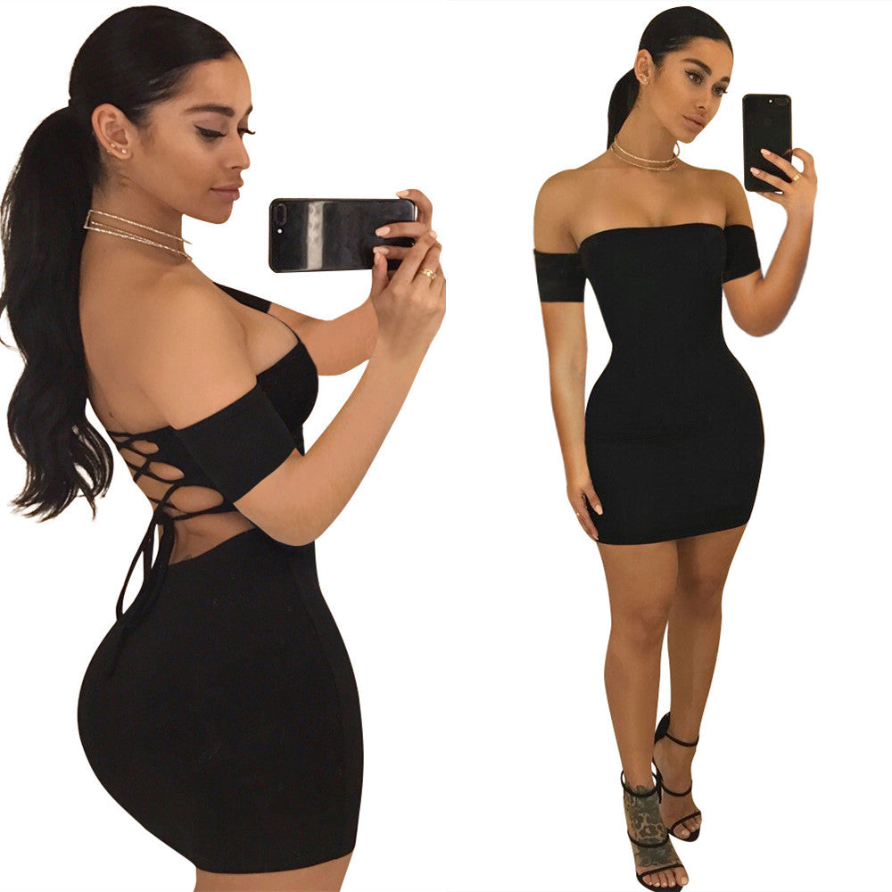 summer sexy short-sleeved bag hip skirt  nightclub dress