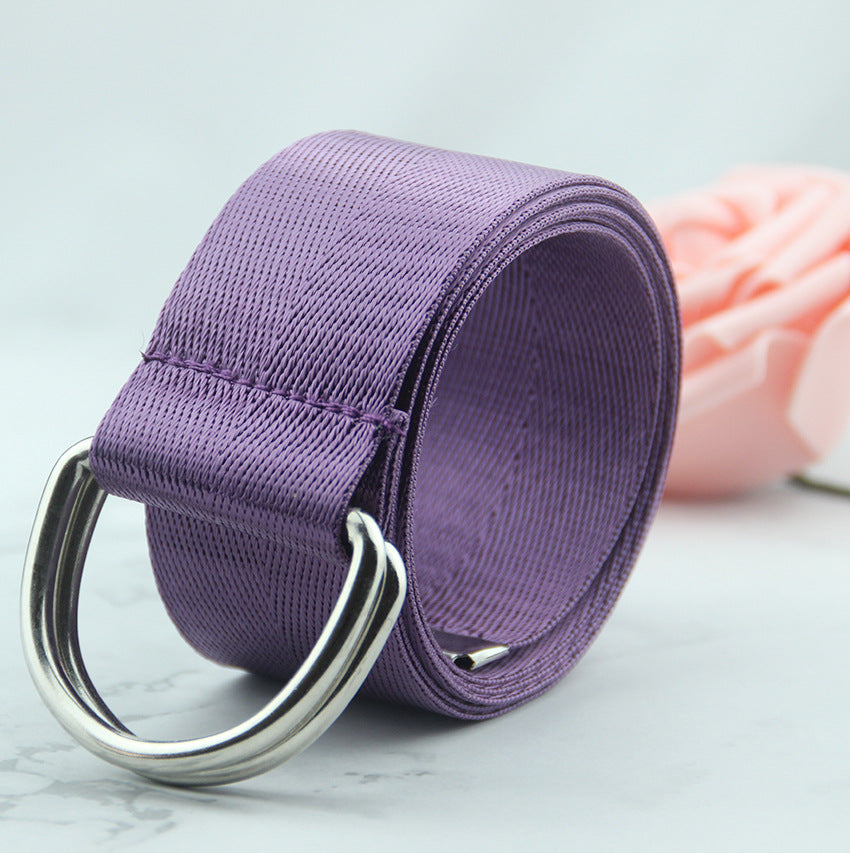 Women's double loop canvas belt