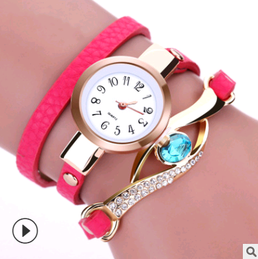 Fashion casual winding table, big eyes ladies winding watch