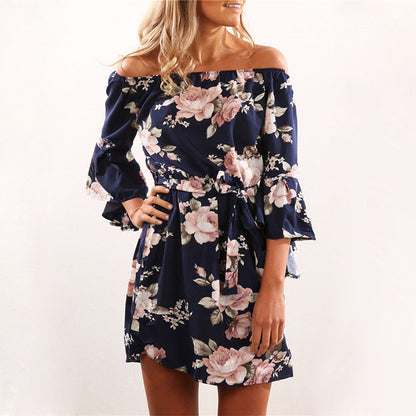 Printed Loose Belt Dress