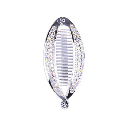 Popular Diamond Rhinestone Electroplating Fish Banana Hair Clip