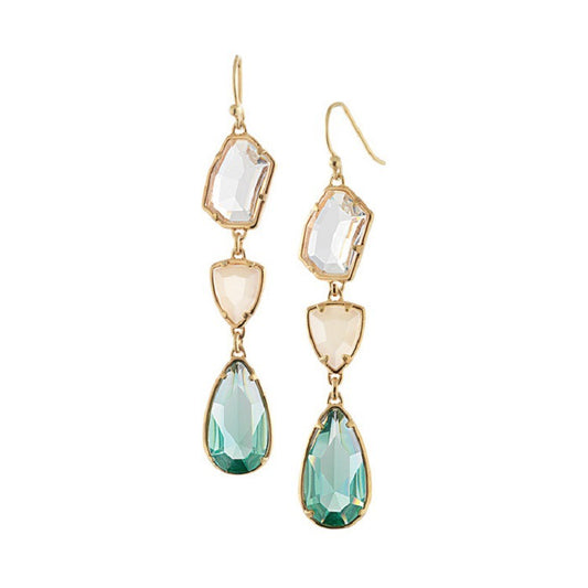 Alloy gemstone crystal drop earrings