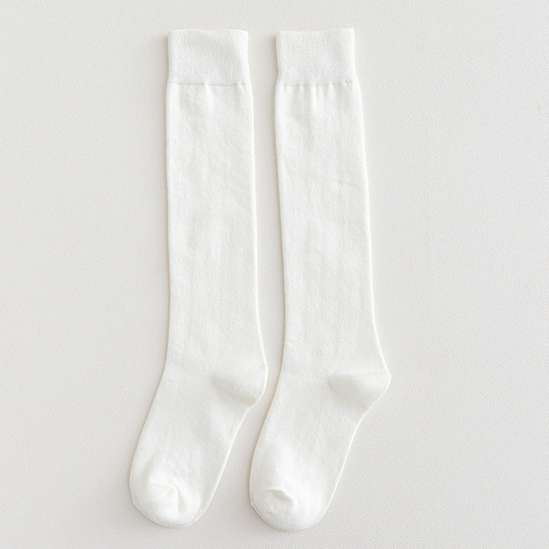 Solid Color Calf Socks Cotton Long Socks