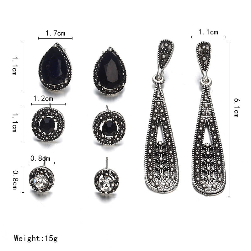 Bohemian Black Diamond Long Earring