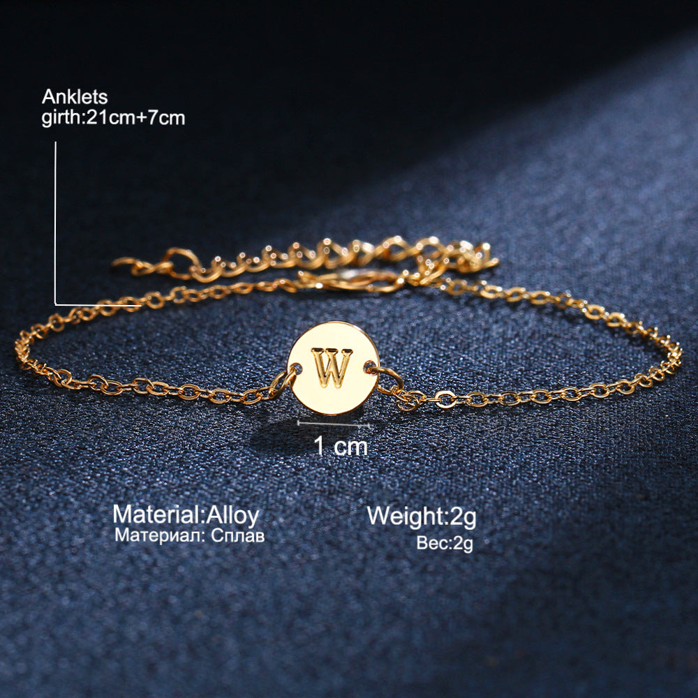 Adjustable Gold Color Alloy Letter Bracelets