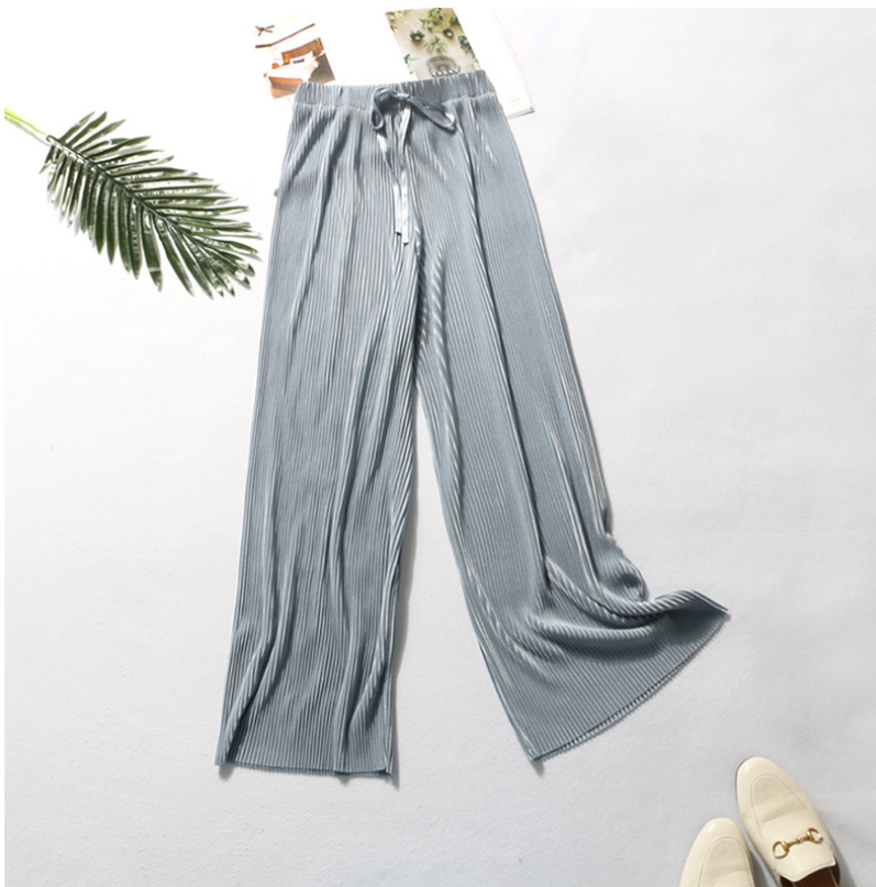 High waist vertical spring and summer casual pants