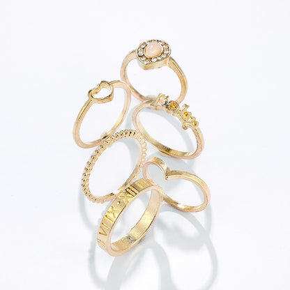 Ring Love Alloy Diamond Ring