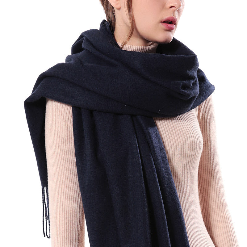 wool scarf thick solid scarf