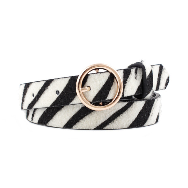 Fashion round button leopard zebra SNAKE BELT