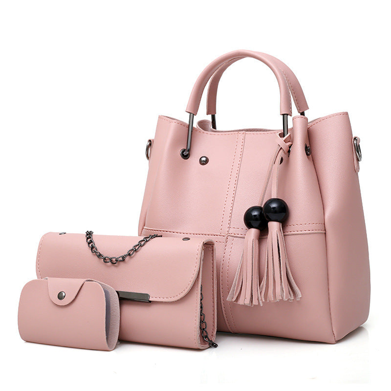 single shoulder bag three-piece tassels bag