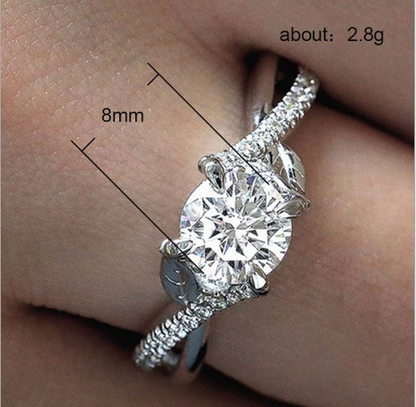 Simple fashion ladies zircon ring Engagement proposal ring ring jewelry