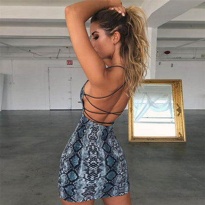 One-neck Sexy Backless Slim Snake Dress