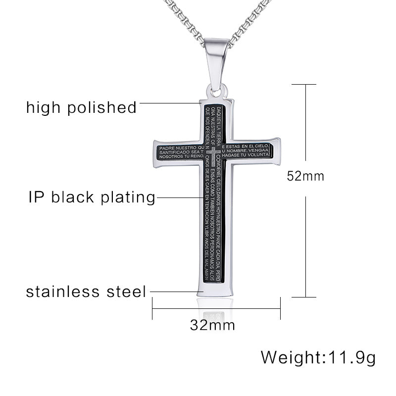 Double Cross Men's Titanium Necklace