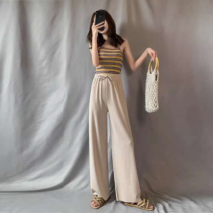 Ice silk wide leg pants