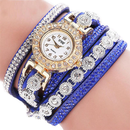 Leather Rhinestone Watch