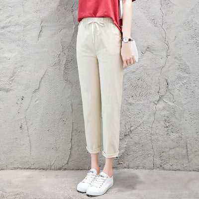 Loose Plus Size Linen Slimming All-match Casual Pants