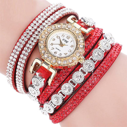 Leather Rhinestone Watch