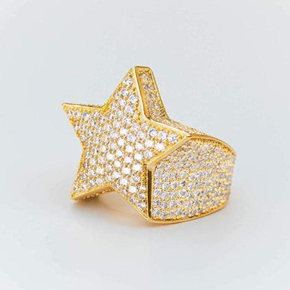 Hip Hop Rock Five Star Rings Men Gold Silver