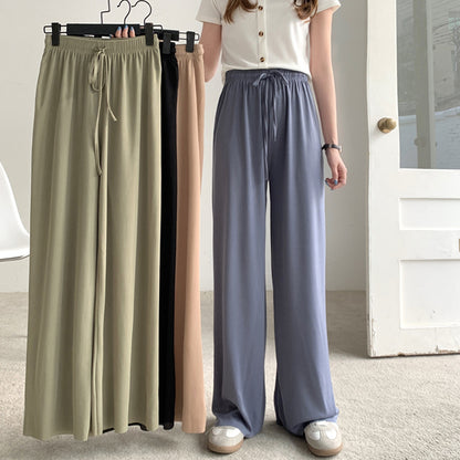 Solid Color High Waist Loose Pants