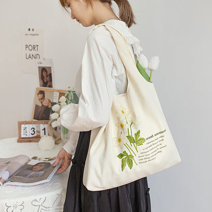 Vintage Large Capacity Student Class Vest Bag Female Portable Canvas Bag