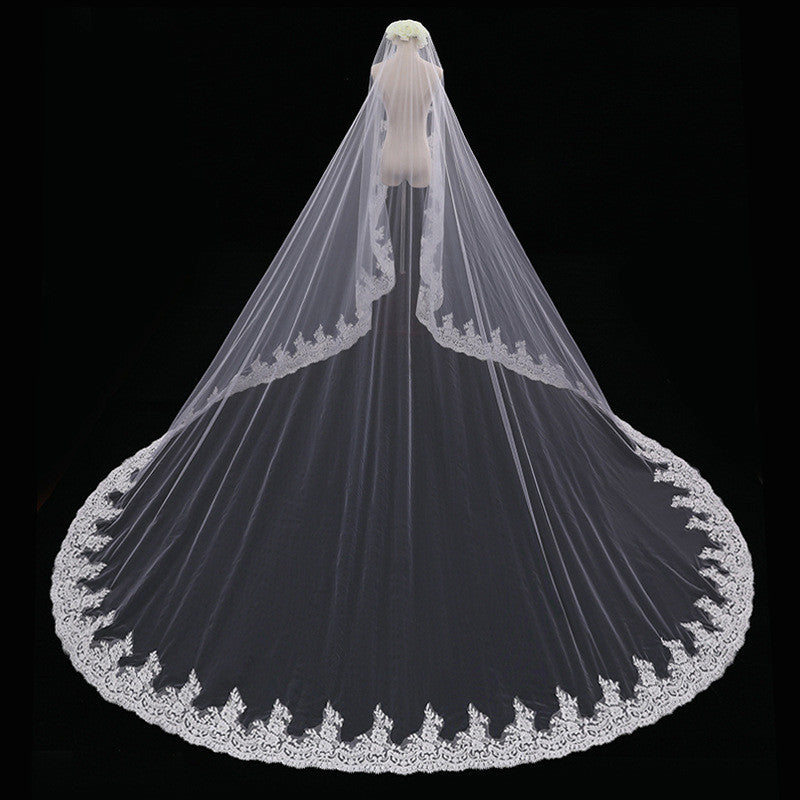 Bride Wedding Long Veil Photo Props Veil Tail