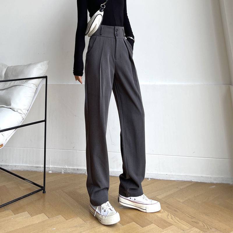 Fall High Waist Loose Straight Suit Pants