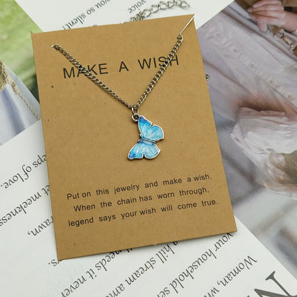 Simple Clavicle Chain Alloy Butterfly Necklace