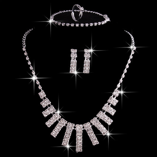 bridal jewelry four sets, wedding match crystal jewelry set