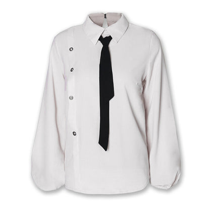 Ladies Style Shirt With Knotted Neckline