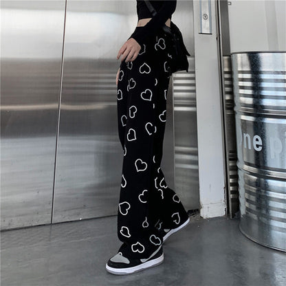 High Waist Wide Student Casual Pants