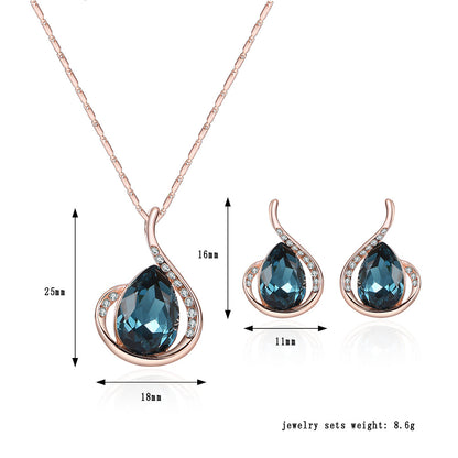 Diamond Crystal Necklace And Earrings