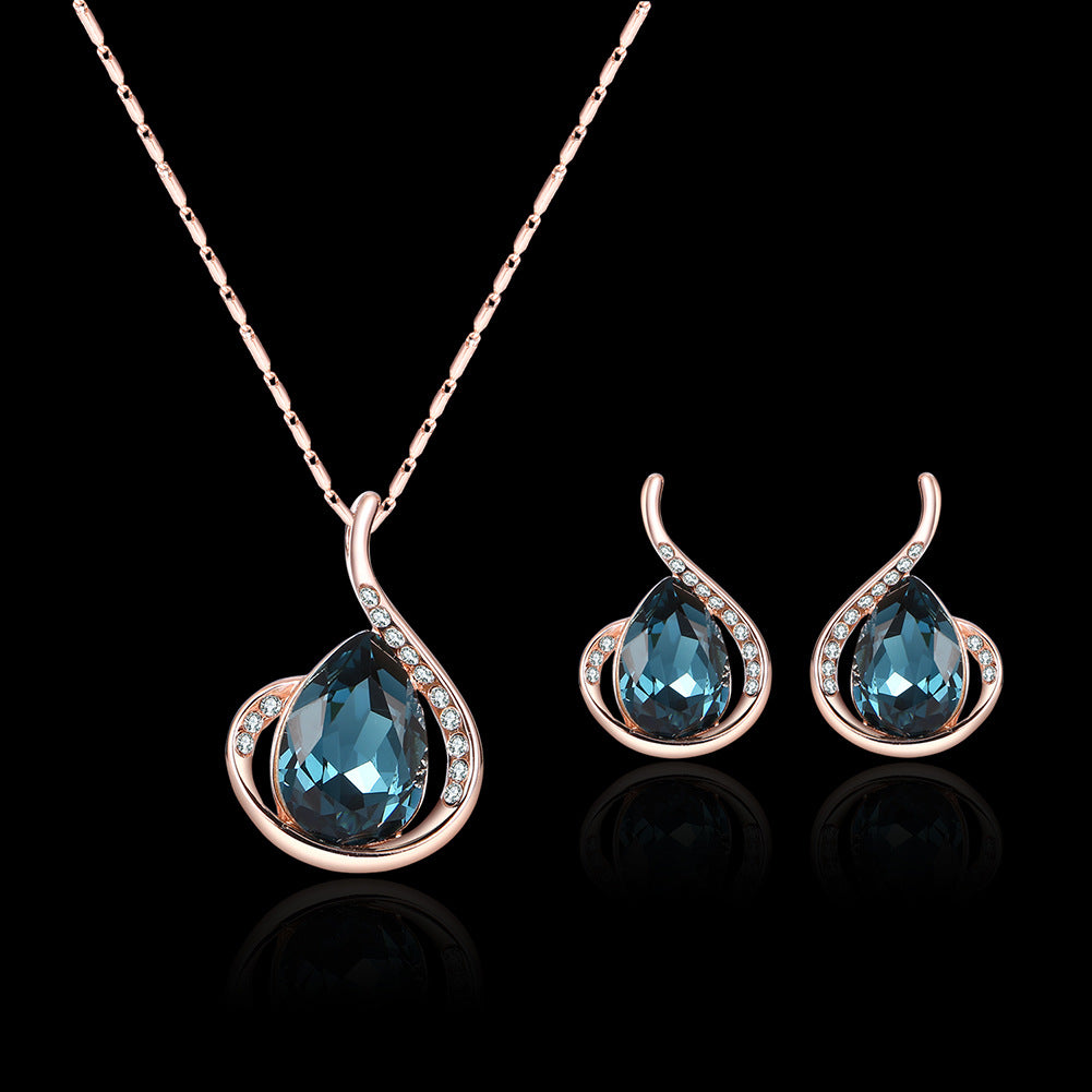 Diamond Crystal Necklace And Earrings