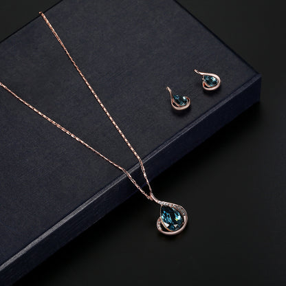 Diamond Crystal Necklace And Earrings