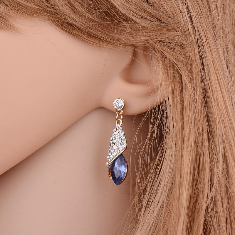 Gemstone glass drop earring