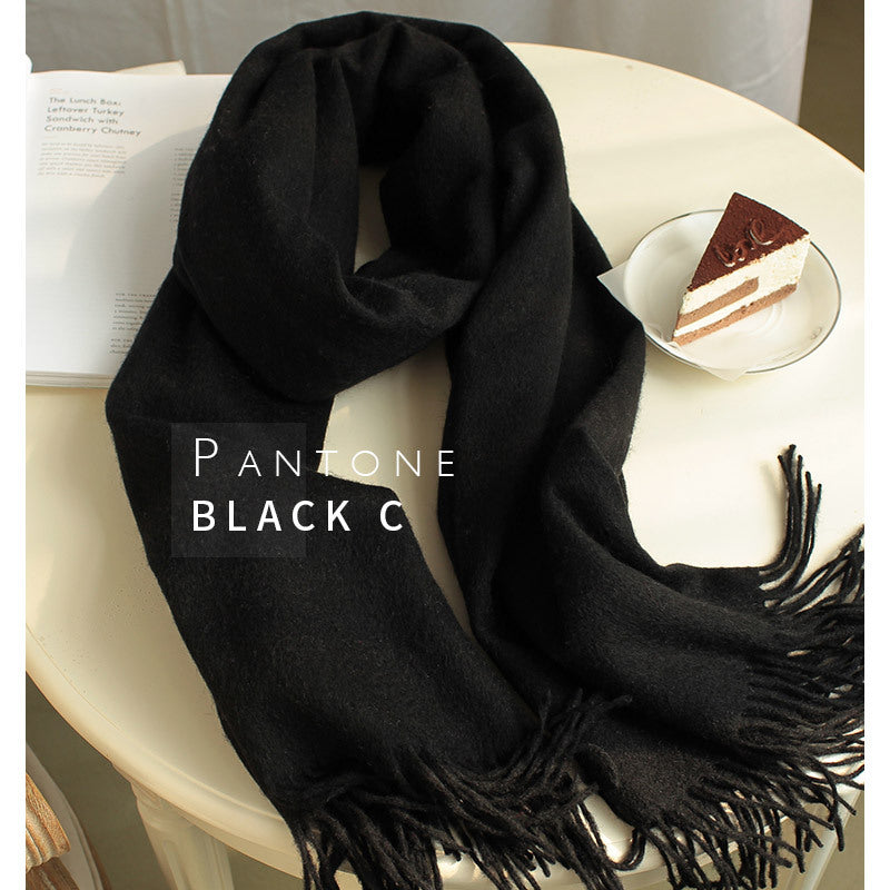 wool scarf thick solid scarf