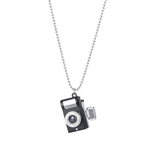 Luminous Small Camera Ball Titanium Steel Necklace Can Sound