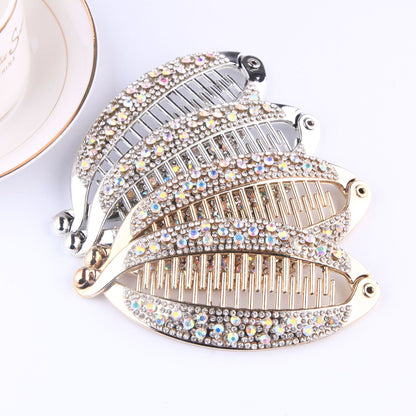 Popular Diamond Rhinestone Electroplating Fish Banana Hair Clip