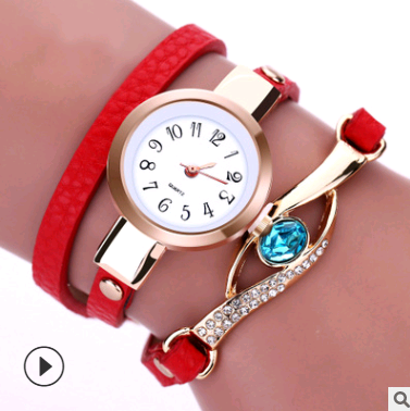 Fashion casual winding table, big eyes ladies winding watch