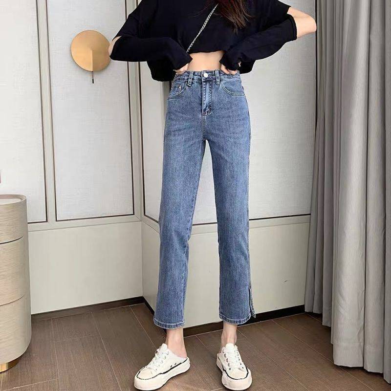 Fashion Thin Split Straight-leg Jeans