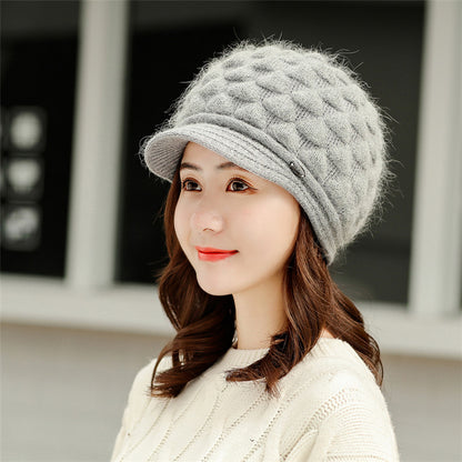 Plush thick warm ear protection scarf hat