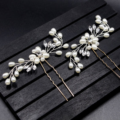 bride handmade pearl crystal Clip Wedding headdress hairpin pin