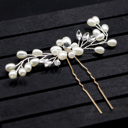 bride handmade pearl crystal Clip Wedding headdress hairpin pin