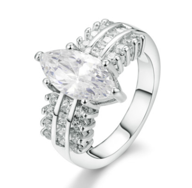 Unique style fashion trend platinum-plated popular zircon ring jewelry