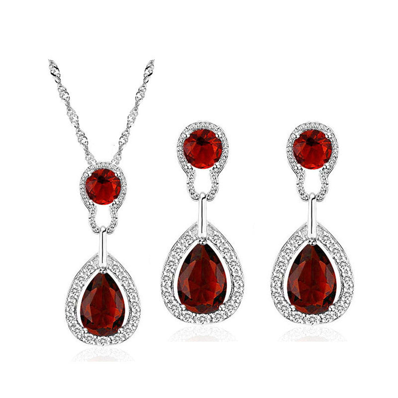 Necklace earrings zircon set