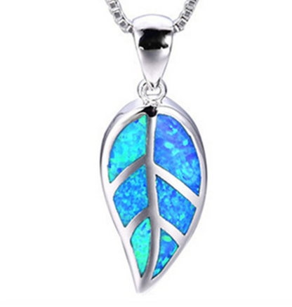 Fashion silver filled blue opal sea turtle necklace