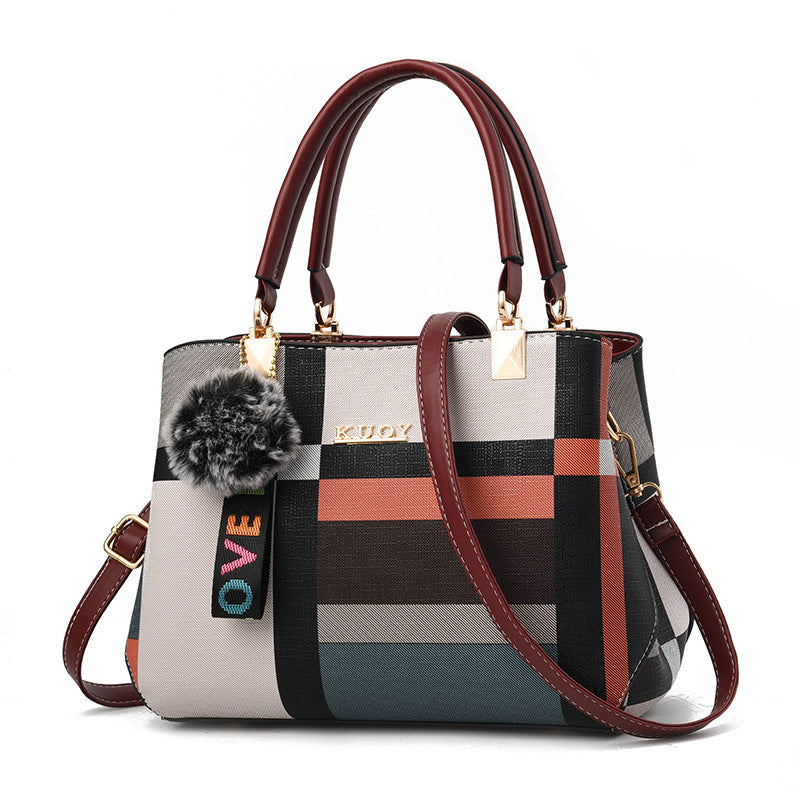 Checked fashion one-shoulder bag