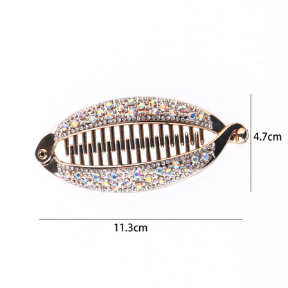 Popular Diamond Rhinestone Electroplating Fish Banana Hair Clip