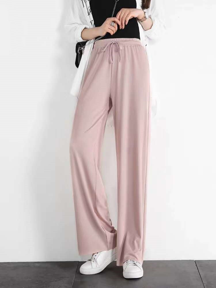 Ice silk wide leg pants