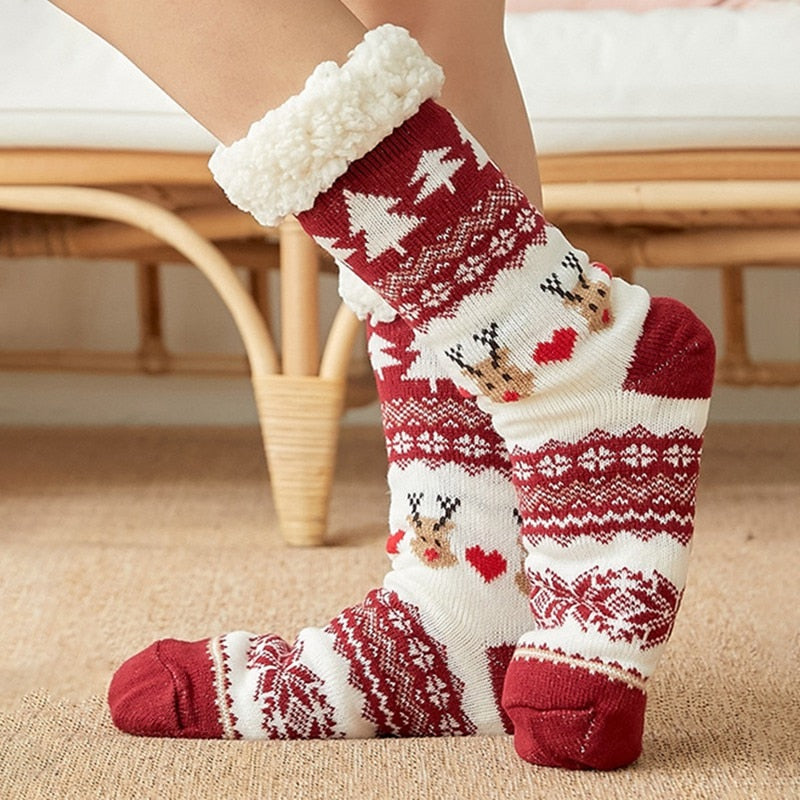 Christmas socks autumn and winter tube floor socks